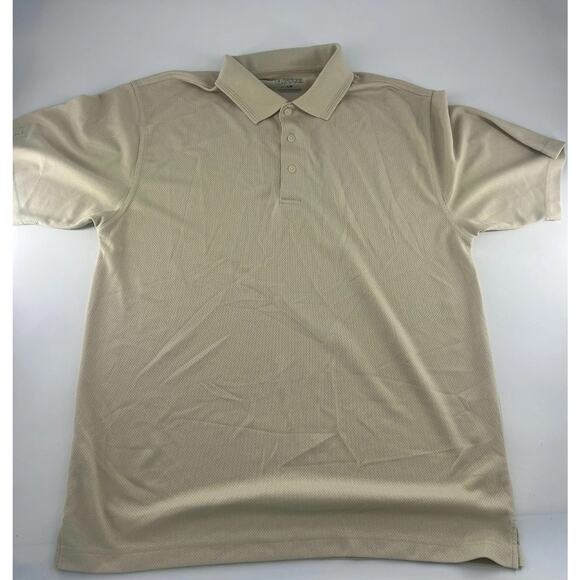 PGA Tour Shirt Mens Large Cream Golf Golfing Polo Short Sleeve Pullover - Picture 1 of 7